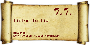 Tisler Tullia névjegykártya